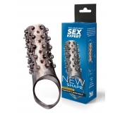 Дымчатая насадка на пенис с шипами и выпуклостями - 12,5 см. - Sex Expert - в Новочебоксарске купить с доставкой