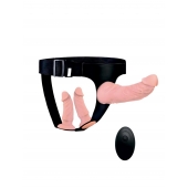 Женский страпон с 3 насадками и вибрацией - Erowoman-Eroman - купить с доставкой в Новочебоксарске