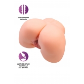 Телесный мастурбатор в форме попки с 2 любовными входами - No Name - в Новочебоксарске купить с доставкой