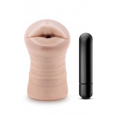Телесный мастурбатор-ротик Nicole Vibrating Masturbator - Blush Novelties - в Новочебоксарске купить с доставкой