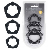 Набор из 3 эрекционных колец Beaded Silicone Cockring Set - Shots Media BV - в Новочебоксарске купить с доставкой