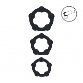 Набор из 3 эрекционных колец Beaded Silicone Cockring Set - Shots Media BV - в Новочебоксарске купить с доставкой
