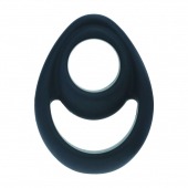 Черное эрекционное кольцо Double Ergo Silicone Cockring - Shots Media BV - в Новочебоксарске купить с доставкой