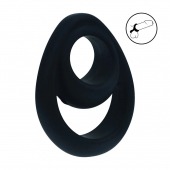 Черное эрекционное кольцо Double Ergo Silicone Cockring - Shots Media BV - в Новочебоксарске купить с доставкой