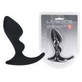 Черная анальная пробка для массажа простаты Double Ripple Silicone Prostate Massager - Shots Media BV - в Новочебоксарске купить с доставкой