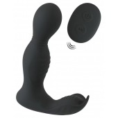 Черная анальная пробка с вибрацией, вращением и пультом ДУ RC Butt Plug with 2 Functions - Orion - в Новочебоксарске купить с доставкой