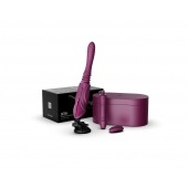 Фиолетовая секс-машина с функцией нагрева, насадками и присоской Sesh - Zalo - купить с доставкой в Новочебоксарске