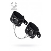 Черные оковы из толстой кожи с люверсами - Pecado - купить с доставкой в Новочебоксарске