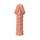 Насадка на фаллос с пузыриками, венками и ребристостью - 14,7 см. - KOKOS - в Новочебоксарске купить с доставкой