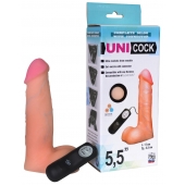 Фаллическая насадка Харнесс UNICOCK 5,5  с вибрацией - 17 см. - LOVETOY (А-Полимер) - купить с доставкой в Новочебоксарске