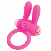 Розовое эрекционное виброкольцо A-toys с ушками - A-toys - в Новочебоксарске купить с доставкой