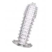Гелевая прозрачная насадка c шипами - 12 см. - Toyfa Basic - в Новочебоксарске купить с доставкой