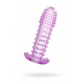 Гелевая фиолетовая насадка с шипами - 12 см. - Toyfa Basic - в Новочебоксарске купить с доставкой