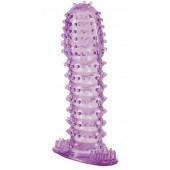 Гелевая фиолетовая насадка с шипами - 12 см. - Toyfa Basic - в Новочебоксарске купить с доставкой