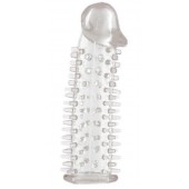 Прозрачная насадка на половой член с закрытой головкой и шипами - 12,5 см. - Toyfa Basic - в Новочебоксарске купить с доставкой