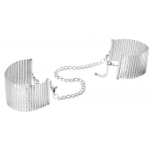 Серебристые наручники-браслеты Desir Metallique Handcuffs - Bijoux Indiscrets - купить с доставкой в Новочебоксарске