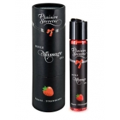 Массажное масло с ароматом клубники Huile de Massage Gourmande Fraise des Bois - 59 мл. - Plaisir Secret - купить с доставкой в Новочебоксарске