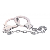 Наручники из металла с длинной цепочкой CHROME HANDCUFFS METAL HANDCUFFS W. KEY - NMC - купить с доставкой в Новочебоксарске