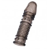 Дымчатая закрытая насадка ToyFa XLover с чешуйками и пупырышками - 13,5 см. - ToyFa - в Новочебоксарске купить с доставкой