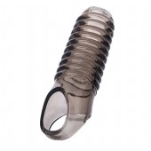 Дымчатая насадка с рёбрышками и подхватом мошонки ToyFa XLover - 12,5 см. - ToyFa - в Новочебоксарске купить с доставкой