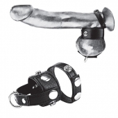Утяжка для мошонки и пениса Cock Ring With 1  Ball Stretcher And Optional Weight Ring - BlueLine - купить с доставкой в Новочебоксарске
