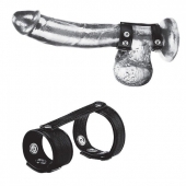 Утяжка на пенис с клёпками Duo Snap Cock And Ball Ring - BlueLine - купить с доставкой в Новочебоксарске