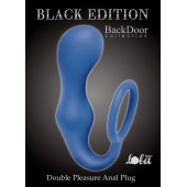 Синее эрекционное кольцо с анальной пробкой Double Pleasure Anal Plug - Lola Games - в Новочебоксарске купить с доставкой