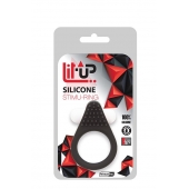 Чёрное эрекционное кольцо LIT-UP SILICONE STIMU RING 1 BLACK - Dream Toys - в Новочебоксарске купить с доставкой
