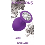 Большая фиолетовая анальная пробка Emotions Cutie Large с прозрачным кристаллом - 10 см. - Lola Games - купить с доставкой в Новочебоксарске