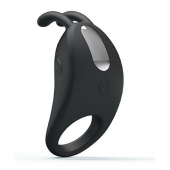 Чёрное эрекционное кольцо с вибрацией Rabbit Vibrator - Baile - в Новочебоксарске купить с доставкой