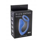 Синее эрекционное кольцо с анальной пробкой Button Anal Plug - Lola Games - в Новочебоксарске купить с доставкой