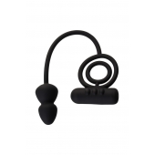 Чёрное эрекционное кольцо с вибропулькой и анальным хвостом - Erotist Adult Toys - в Новочебоксарске купить с доставкой