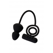 Чёрное эрекционное кольцо с вибростимулятором и анальным хвостом - Erotist Adult Toys - в Новочебоксарске купить с доставкой