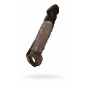 Чёрная насадка на пенис Tс подхватом - 19,5 см. - ToyFa - в Новочебоксарске купить с доставкой