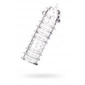 Прозрачная насадка на пенис TOYFA A-Toys с ребрами и точками - 15,3 см. - A-toys - в Новочебоксарске купить с доставкой