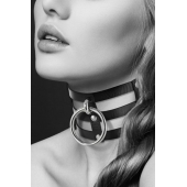 Чёрный тройной чокер с большим кольцом - Bijoux Pour Toi - купить с доставкой в Новочебоксарске