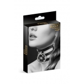 Чёрный тройной чокер с большим кольцом - Bijoux Pour Toi - купить с доставкой в Новочебоксарске