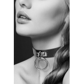 Узенький ошейник из полиуретана с кольцом - Bijoux Pour Toi - купить с доставкой в Новочебоксарске
