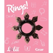 Чёрное эрекционное кольцо Rings Gear - Lola Games - в Новочебоксарске купить с доставкой