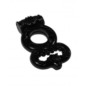 Чёрное эрекционное кольцо Rings Treadle с подхватом - Lola Games - в Новочебоксарске купить с доставкой