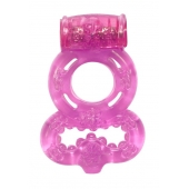 Розовое эрекционное кольцо Rings Treadle с подхватом - Lola Games - в Новочебоксарске купить с доставкой