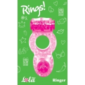 Розовое эрекционное кольцо с вибрацией Rings Ringer - Lola Games - в Новочебоксарске купить с доставкой