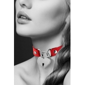 Красный чокер с замком в форме сердца - Bijoux Pour Toi - купить с доставкой в Новочебоксарске