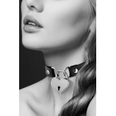 Черный чокер с замком в форме сердца - Bijoux Pour Toi - купить с доставкой в Новочебоксарске