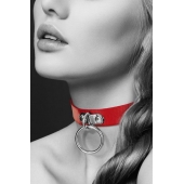 Красный узенький чокер с кольцом - Bijoux Pour Toi - купить с доставкой в Новочебоксарске
