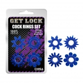 Набор из 4 синих колец Get Lock - Chisa - в Новочебоксарске купить с доставкой
