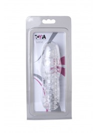 Прозрачная, закрытая насадка с шипами и точками - 13,5 см. - Toyfa Basic - в Новочебоксарске купить с доставкой