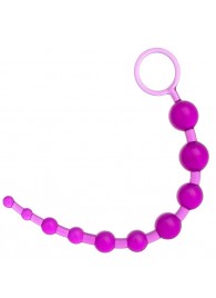 Фиолетовая анальная цепочка с кольцом - 25 см. - Toyfa Basic