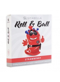 Стимулирующий презерватив-насадка Roll   Ball Strawberry - Sitabella - купить с доставкой в Новочебоксарске