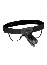 Полый страпон с двумя отростками и вибрацией Unisex Vibrating Hollow Strap-On Double Penetrating Dildo - 17,8 см. - Lux Fetish - купить с доставкой в Новочебоксарске